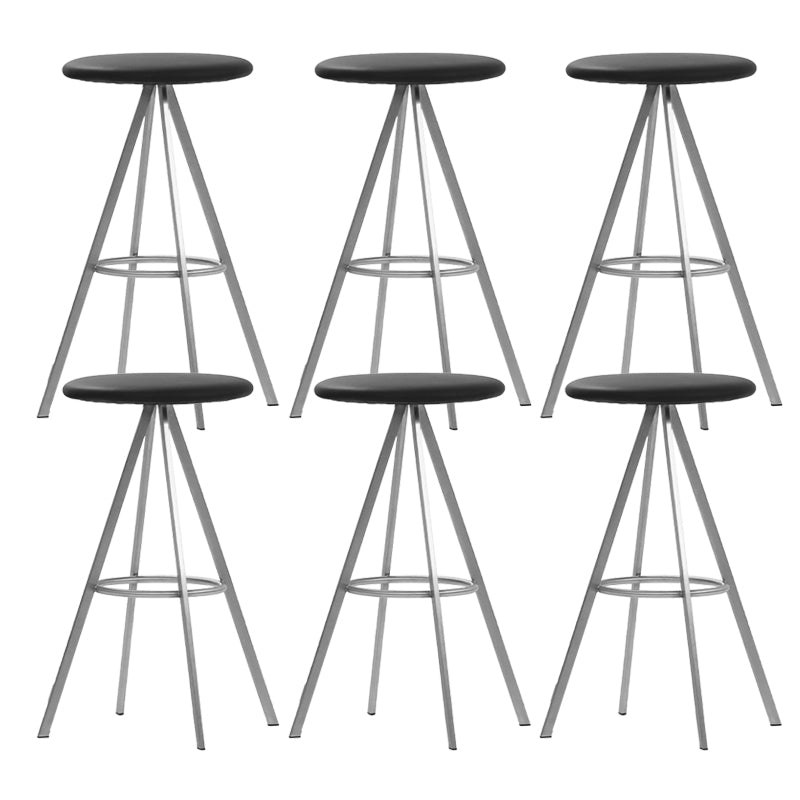 Backless Metal Counter & Bar Stools Modern Indoor Stools with Chrome Frame