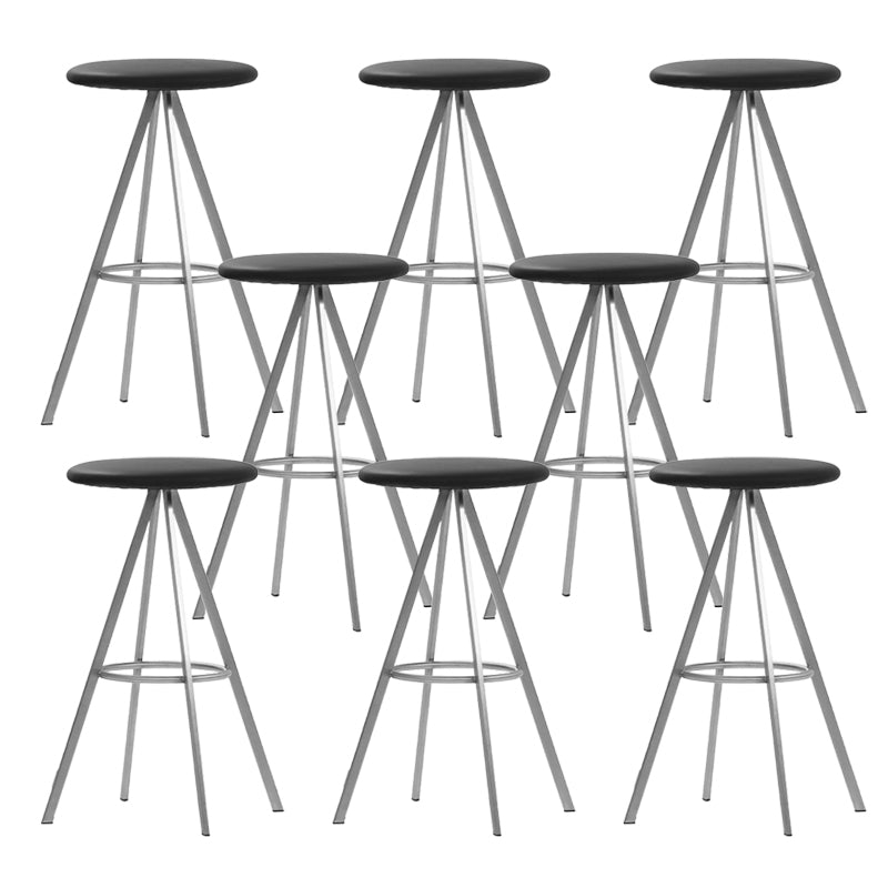 Backless Metal Counter & Bar Stools Modern Indoor Stools with Chrome Frame