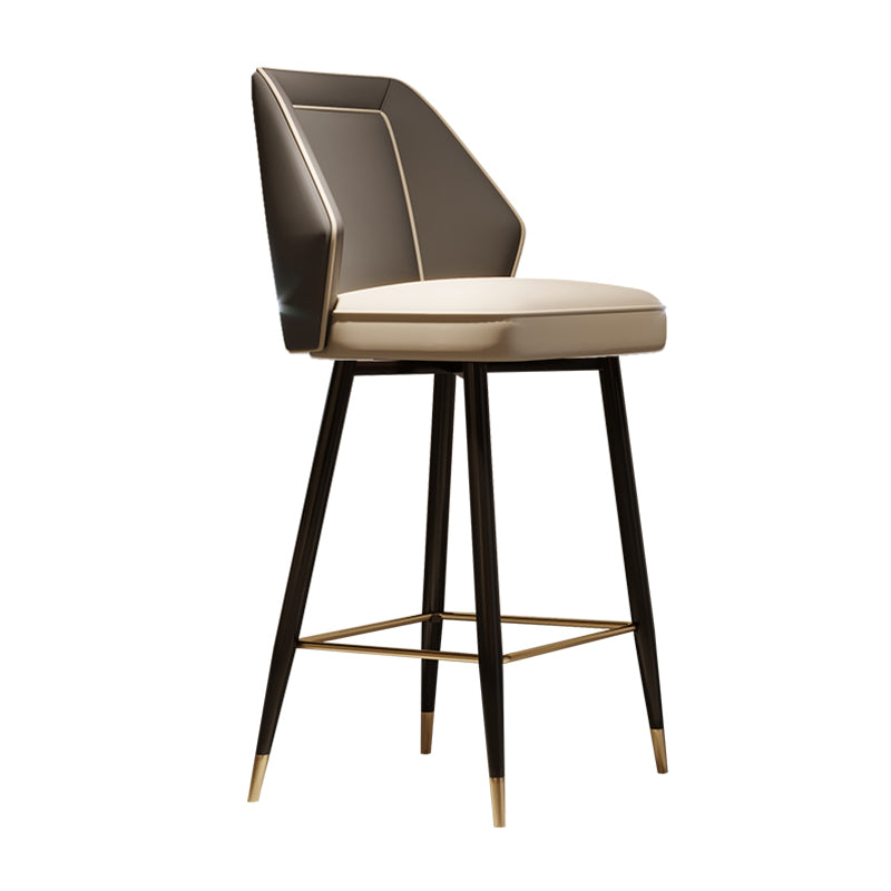 Glam Style Bar Stool Faux Leather Backrest Counter Stool for Bristol
