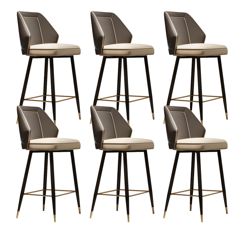 Glam Style Bar Stool Faux Leather Backrest Counter Stool for Bristol