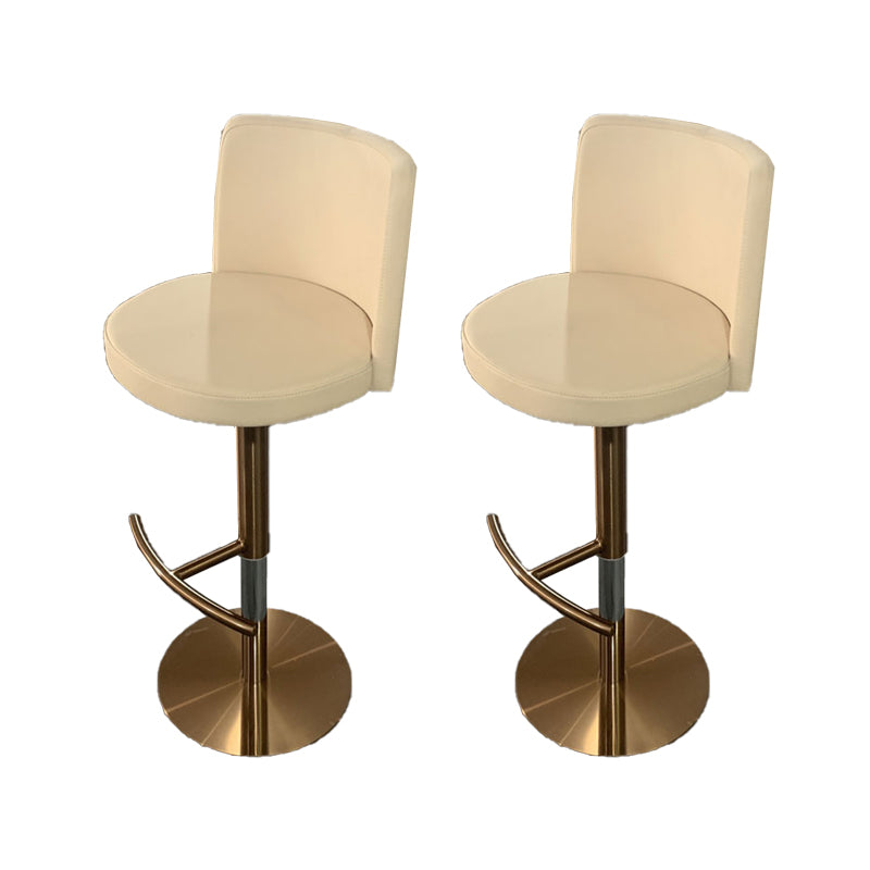 Industrial Adjustable Height Bar Stools Matte Finish Faux Leather Stools