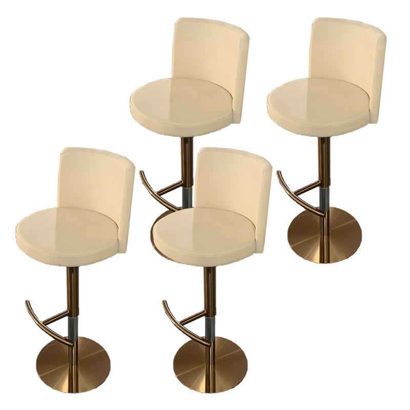 Industrial Adjustable Height Bar Stools Matte Finish Faux Leather Stools