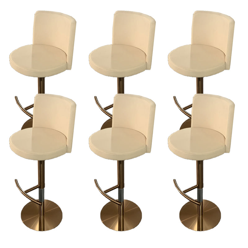 Industrial Adjustable Height Bar Stools Matte Finish Faux Leather Stools