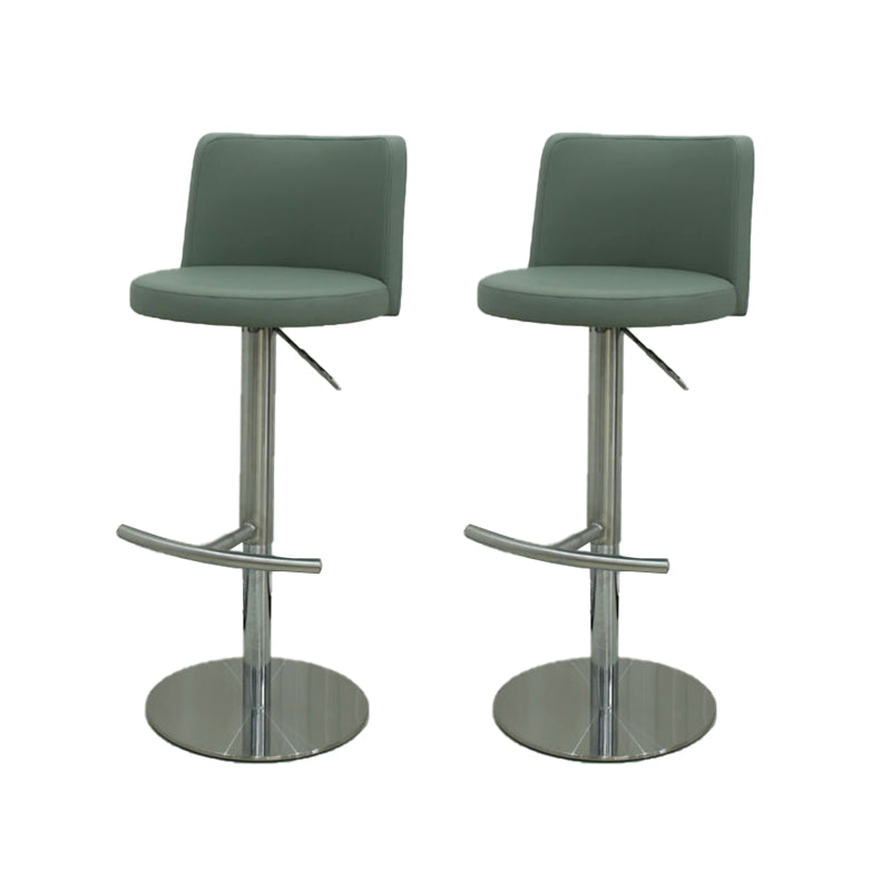 Industrial Adjustable Height Bar Stools Matte Finish Faux Leather Stools
