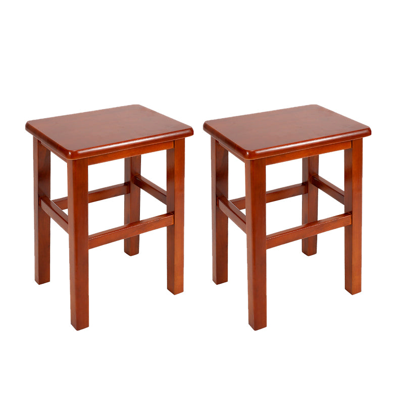 Solid Wood Bar Stool Backless Footrest Counter Stool for Home Use