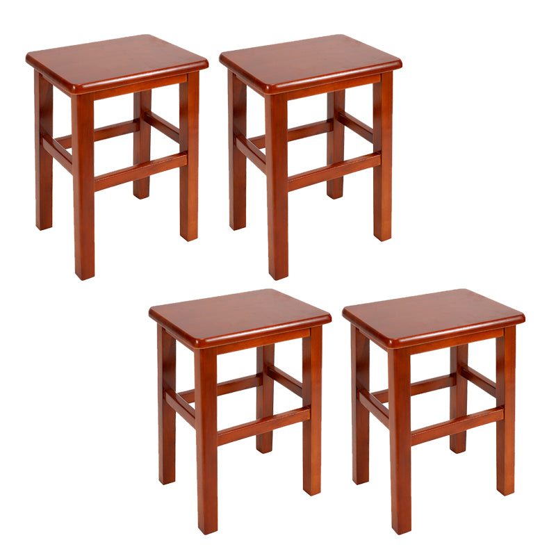 Solid Wood Bar Stool Backless Footrest Counter Stool for Home Use