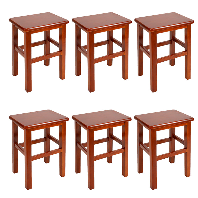 Solid Wood Bar Stool Backless Footrest Counter Stool for Home Use