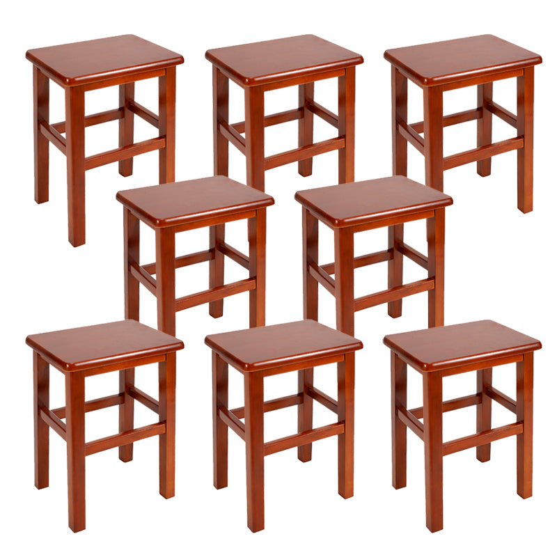 Solid Wood Bar Stool Backless Footrest Counter Stool for Home Use