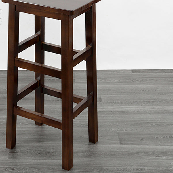 Solid Wood Bar Stool Backless Footrest Counter Stool for Home Use