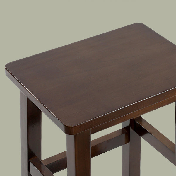 Solid Wood Bar Stool Backless Footrest Counter Stool for Home Use