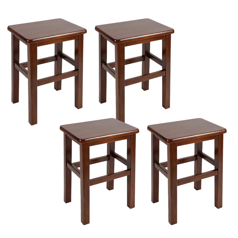 Solid Wood Bar Stool Backless Footrest Counter Stool for Home Use