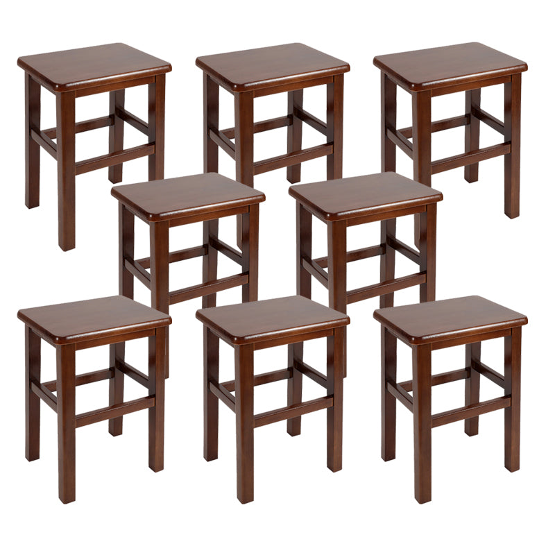 Solid Wood Bar Stool Backless Footrest Counter Stool for Home Use