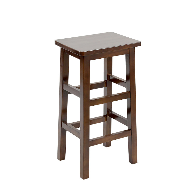 Solid Wood Bar Stool Backless Footrest Counter Stool for Home Use