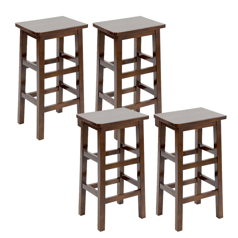 Solid Wood Bar Stool Backless Footrest Counter Stool for Home Use