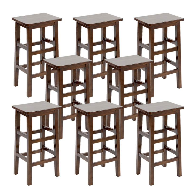 Solid Wood Bar Stool Backless Footrest Counter Stool for Home Use