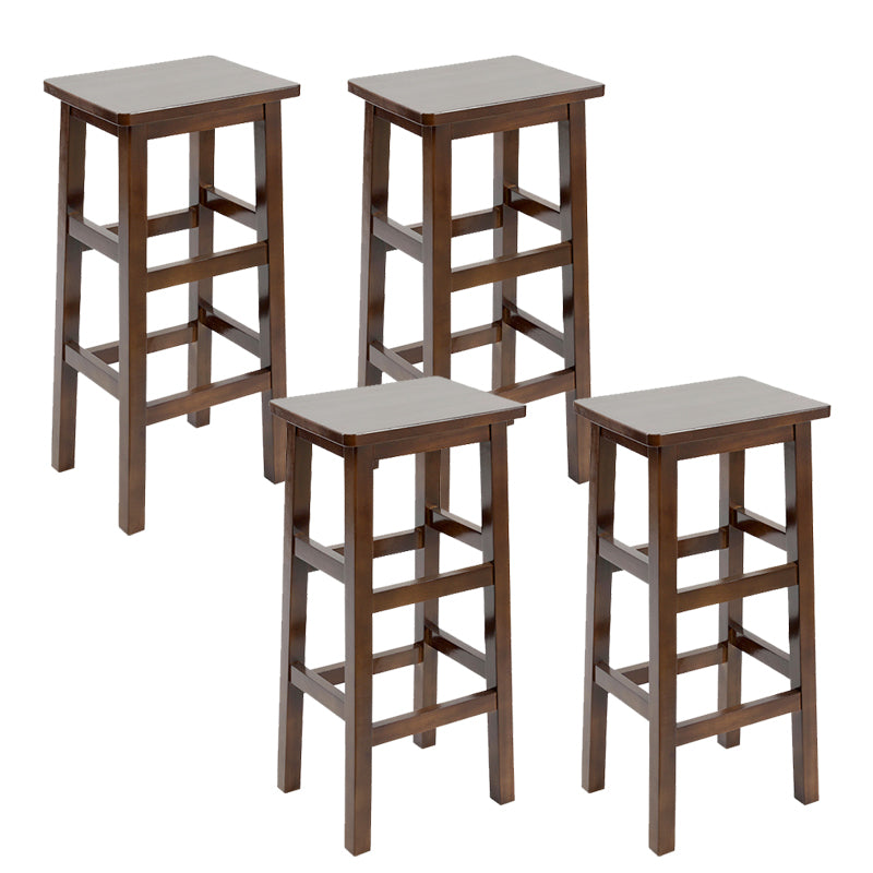 Solid Wood Bar Stool Backless Footrest Counter Stool for Home Use