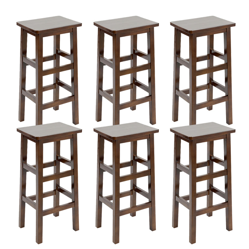 Solid Wood Bar Stool Backless Footrest Counter Stool for Home Use