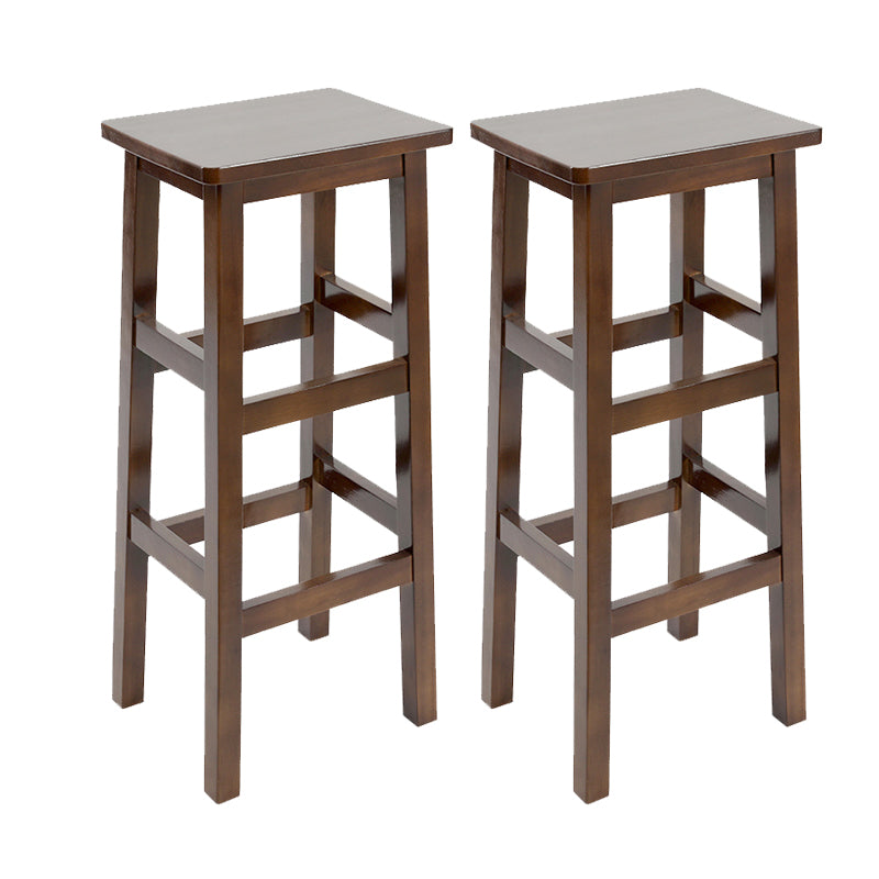 Solid Wood Bar Stool Backless Footrest Counter Stool for Home Use