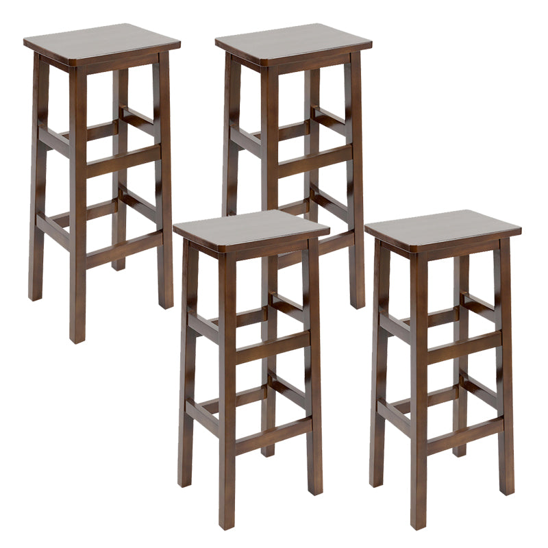 Solid Wood Bar Stool Backless Footrest Counter Stool for Home Use