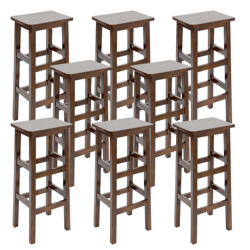 Solid Wood Bar Stool Backless Footrest Counter Stool for Home Use