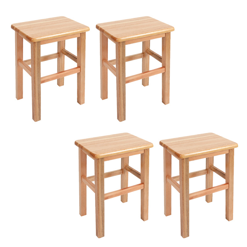 Solid Wood Bar Stool Backless Footrest Counter Stool for Home Use