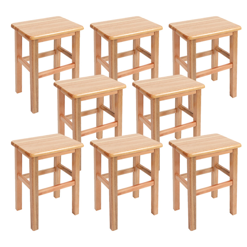 Solid Wood Bar Stool Backless Footrest Counter Stool for Home Use