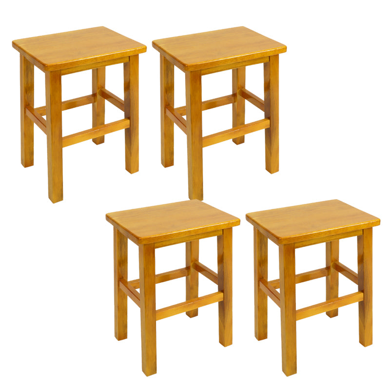 Solid Wood Bar Stool Backless Footrest Counter Stool for Home Use