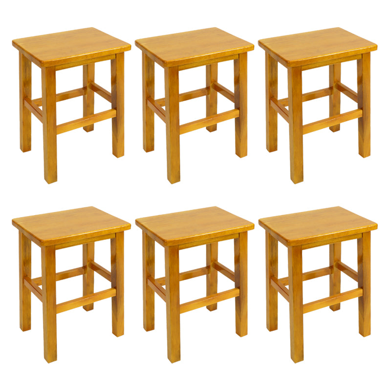 Solid Wood Bar Stool Backless Footrest Counter Stool for Home Use