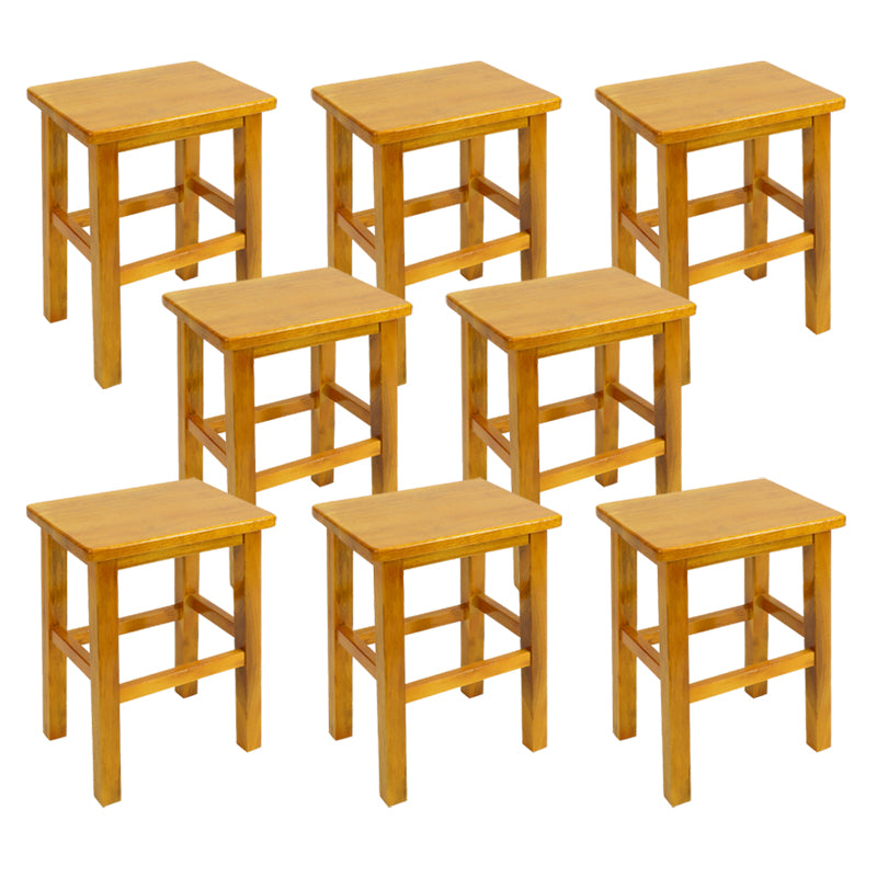 Solid Wood Bar Stool Backless Footrest Counter Stool for Home Use