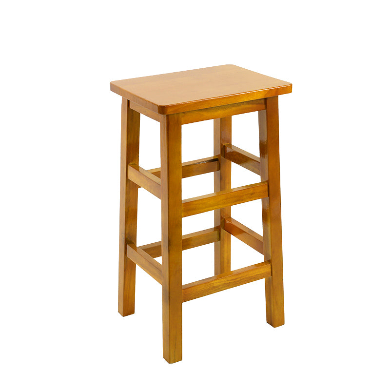 Solid Wood Bar Stool Backless Footrest Counter Stool for Home Use