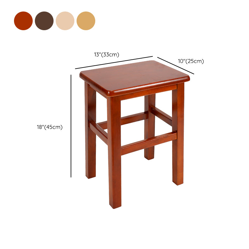 Solid Wood Bar Stool Backless Footrest Counter Stool for Home Use