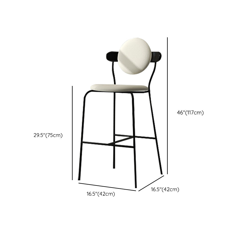White Upholstered Bar Stools with Black Frame Contemporary Indoor Stools