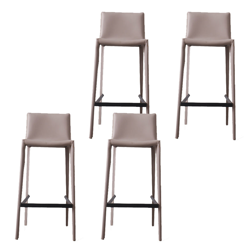 Glam Indoor Stools with Leather Legs Matte Finish Faux Leather Counter & Bar Stools