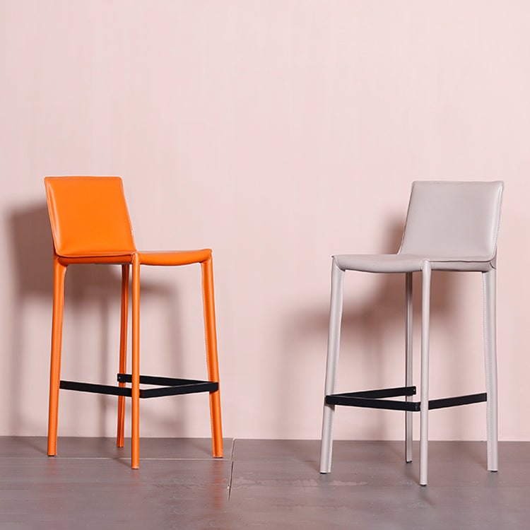 Glam Indoor Stools with Leather Legs Matte Finish Faux Leather Counter & Bar Stools