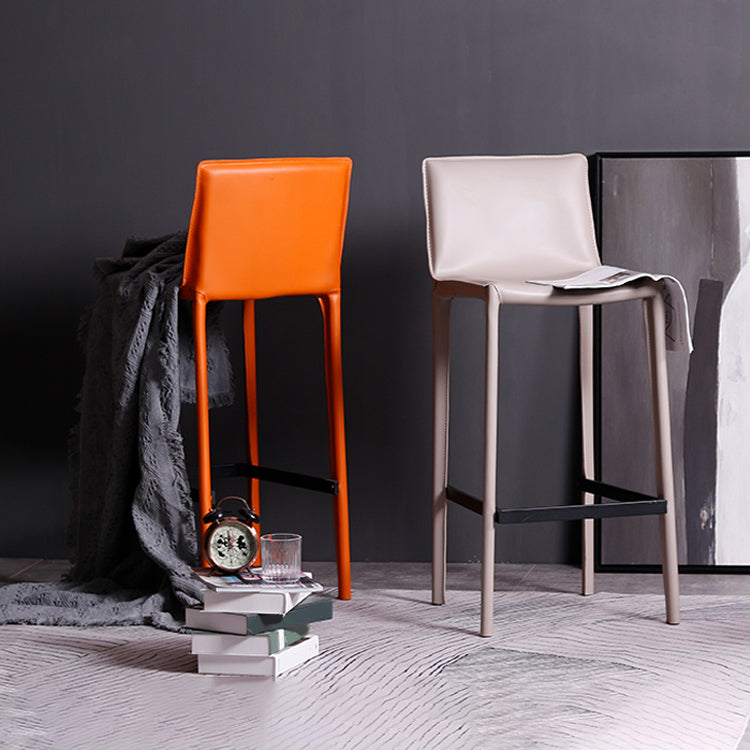 Glam Indoor Stools with Leather Legs Matte Finish Faux Leather Counter & Bar Stools