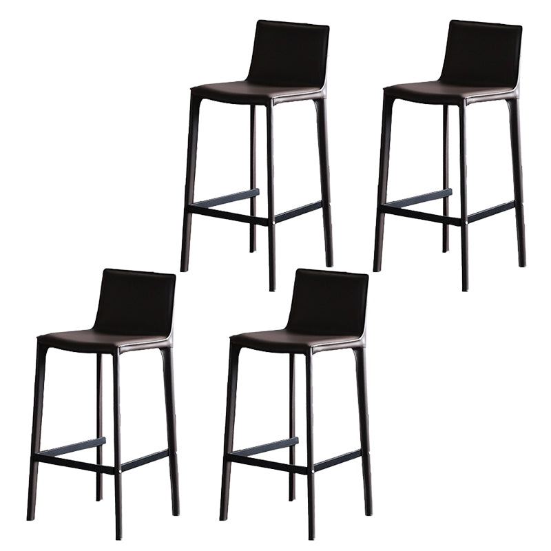 Glam Indoor Stools with Leather Legs Matte Finish Faux Leather Counter & Bar Stools