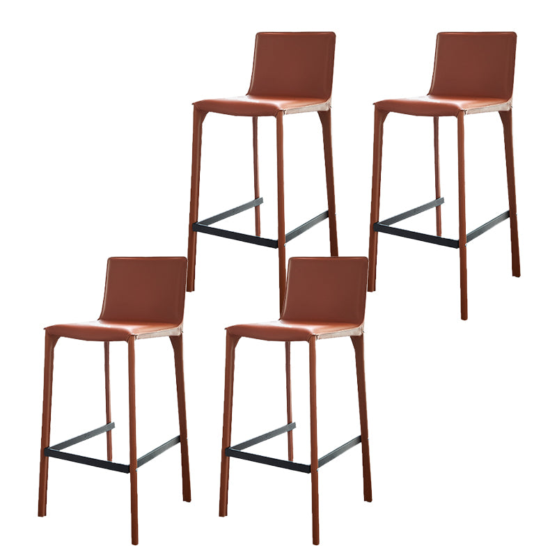 Glam Indoor Stools with Leather Legs Matte Finish Faux Leather Counter & Bar Stools