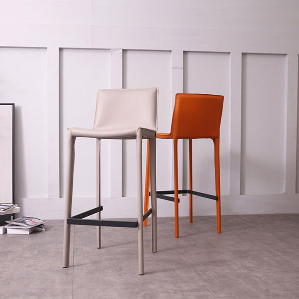 Glam Indoor Stools with Leather Legs Matte Finish Faux Leather Counter & Bar Stools