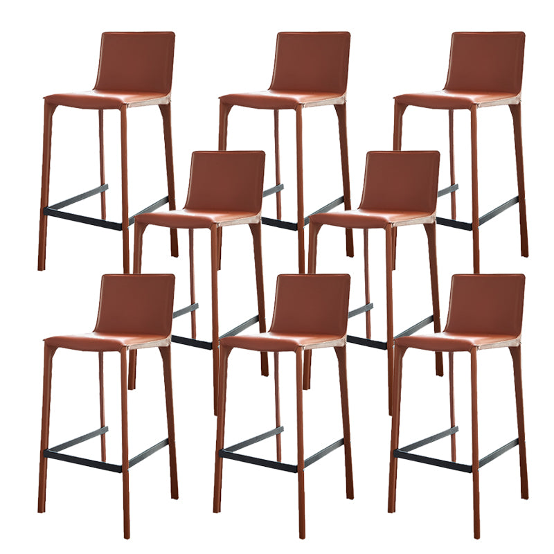 Glam Indoor Stools with Leather Legs Matte Finish Faux Leather Counter & Bar Stools