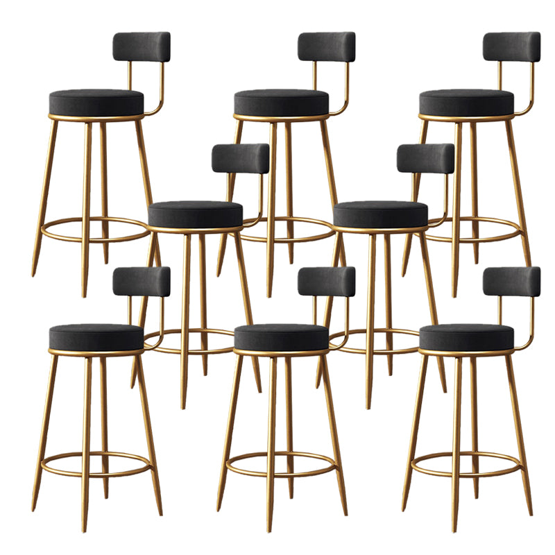 Industrial Velvet Counter & Bar Stools Matte Finish Indoor Stools