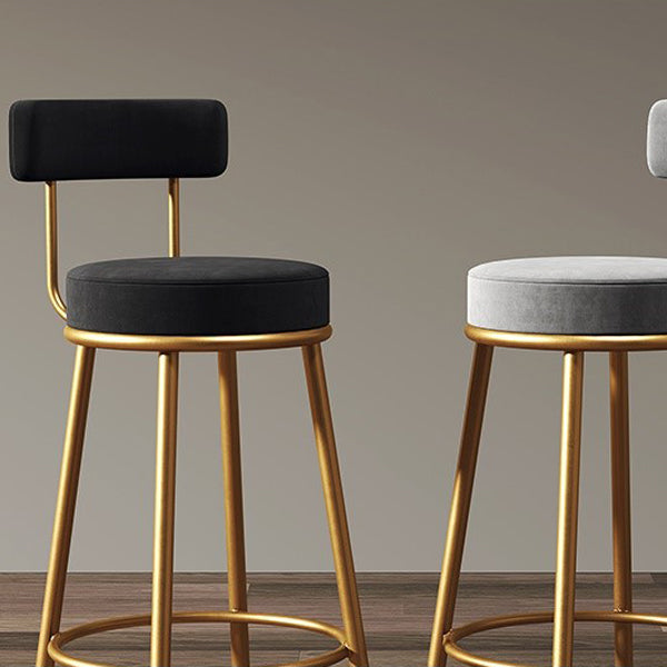 Industrial Velvet Counter & Bar Stools Matte Finish Indoor Stools