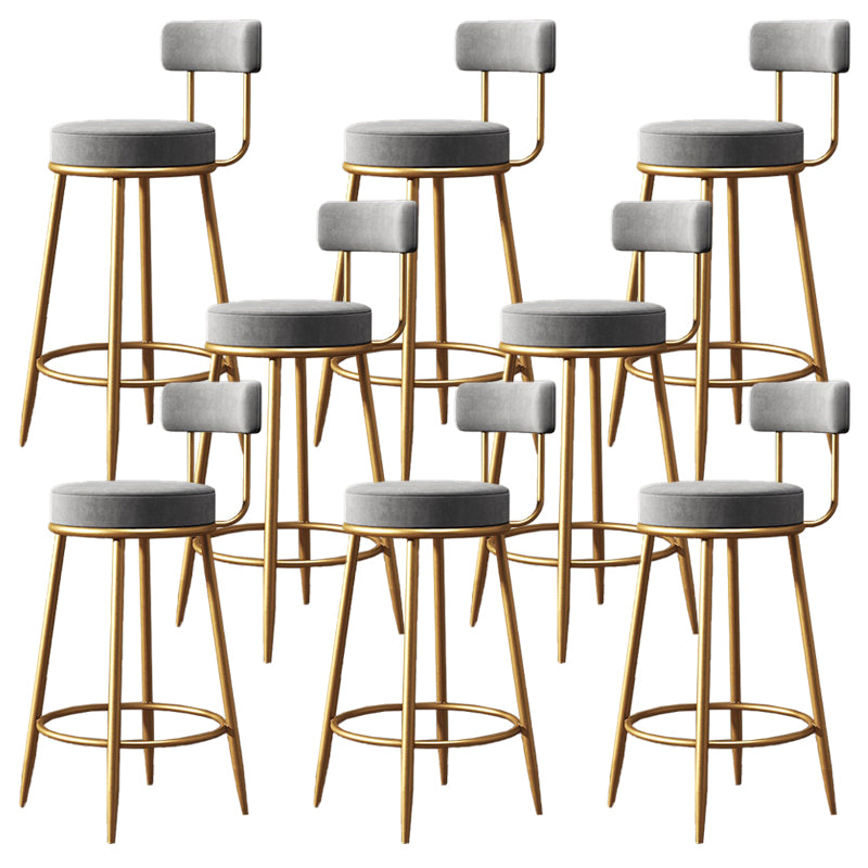 Industrial Velvet Counter & Bar Stools Matte Finish Indoor Stools