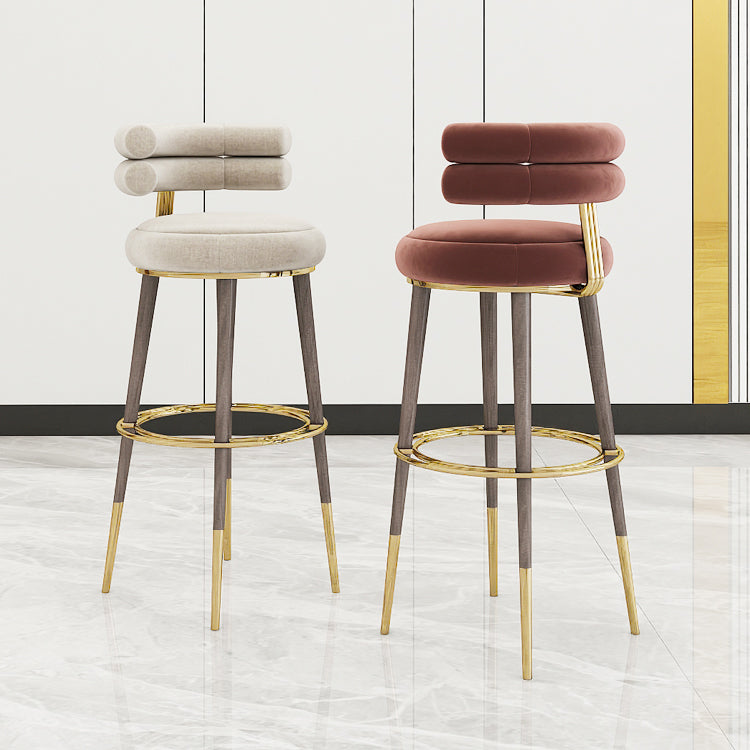 Glam Bar Stool Upholstered Backrest Counter Stool for Bristol