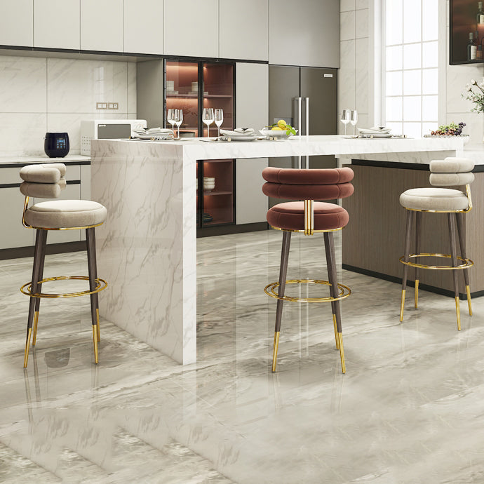 Glam Bar Stool Upholstered Backrest Counter Stool for Bristol