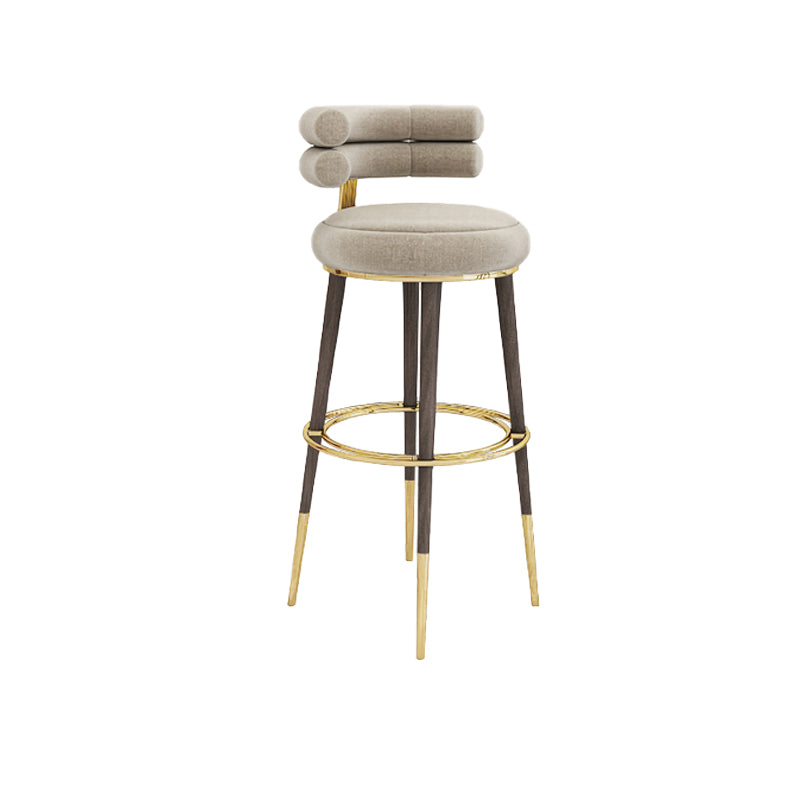 Glam Bar Stool Upholstered Backrest Counter Stool for Bristol