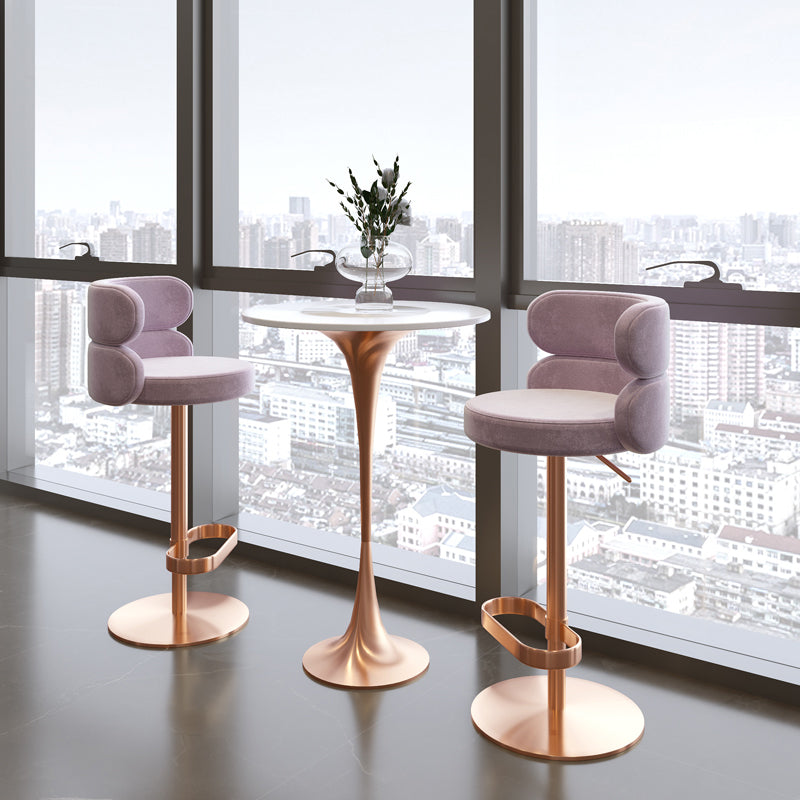 Glam Swivel Bar Stool Upholstered Adjustable Counter Stool for Bristol