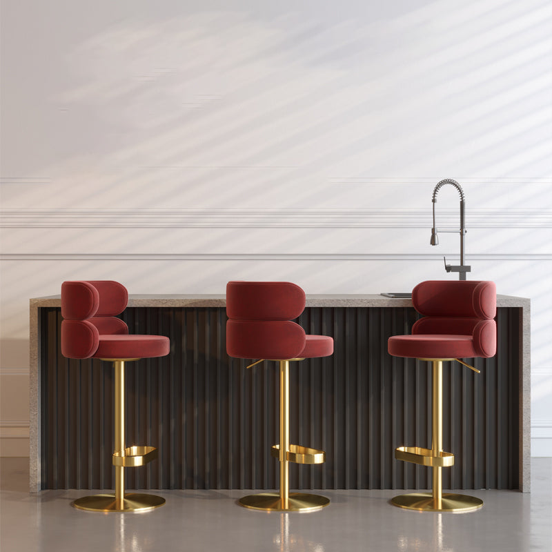 Glam Swivel Bar Stool Upholstered Adjustable Counter Stool for Bristol