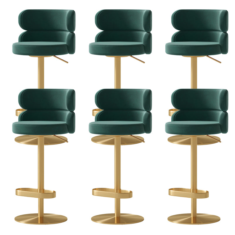 Glam Swivel Bar Stool Upholstered Adjustable Counter Stool for Bristol