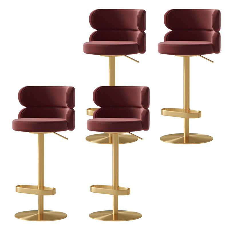 Glam Swivel Bar Stool Upholstered Adjustable Counter Stool for Bristol
