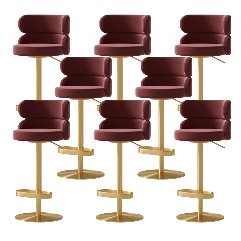 Glam Swivel Bar Stool Upholstered Adjustable Counter Stool for Bristol